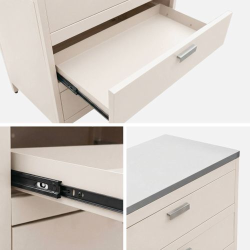 Cuisine D'extérieure En Acier Beige Avec 3 Tiroirs L80cm