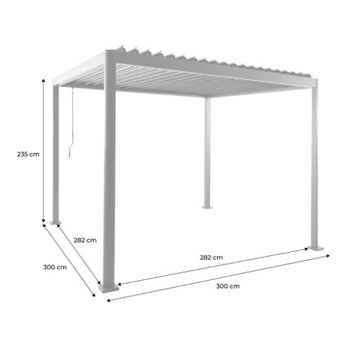 Pergola Bioclimatique Anthracite Aluminium Et Acier Lames Orientables 3x3m - Imperial