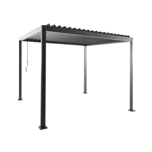 Pergola Bioclimatique Anthracite Aluminium Et Acier Lames Orientables 3x3m - Imperial