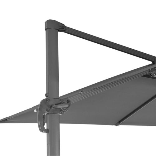 Parasol Déporté Rectangulaire 3x4m + Dalles à Lester 50x50cm Gris - Wimereux + Fixeo