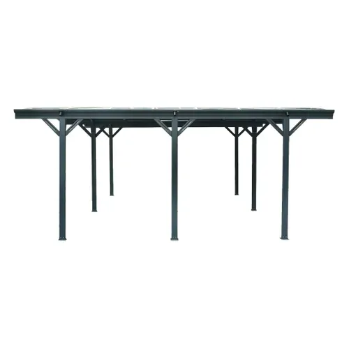 Carport Avec Extension 30m² Aluminium Anthracite Et Polycarbonate - Le Mans 5x6m - Abri De Voiture