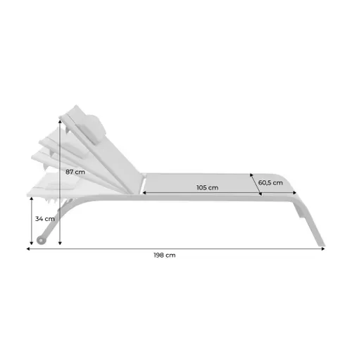 Lot De 2 Bains De Soleil Acier Kaki Multi Positions Avec Coussin Et Roulettes - Ona