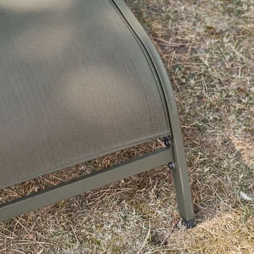 Lot De 2 Bains De Soleil Acier Kaki Multi Positions Avec Coussin Et Roulettes - Ona