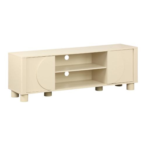 Meuble TV Décor Bois Beige 2 Portes 155cm Pondi