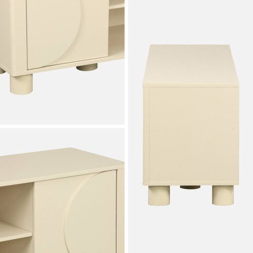 Meuble TV Décor Bois Beige 2 Portes 155cm Pondi