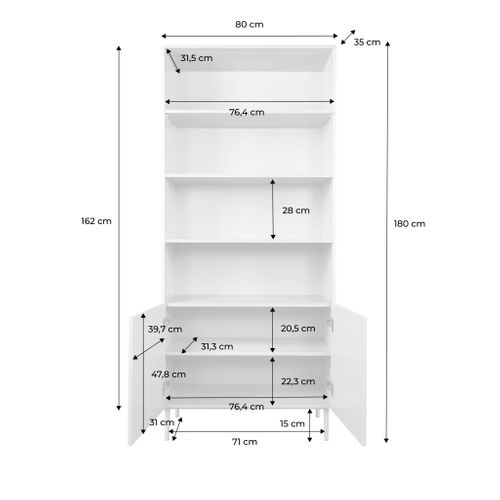 Etagère. Bibliothèque Métal Et Décor Bois 6 Niveaux Gris Et Noyer - Ashton