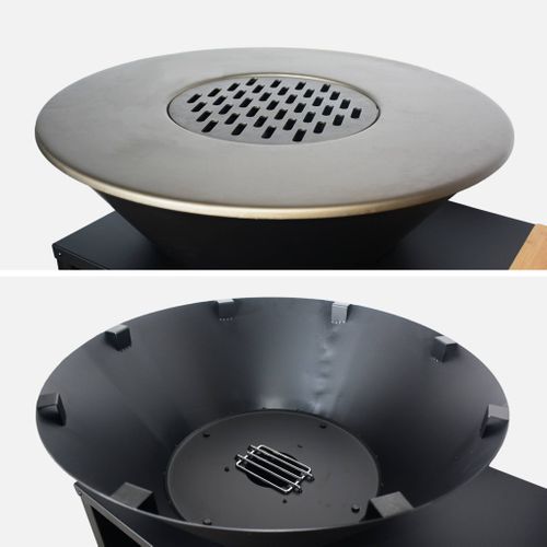 Brasero De Cuisson D.80cm Avec Grille De Cuisson. Espace De Rangement. Couvercle Et Ustensiles. L