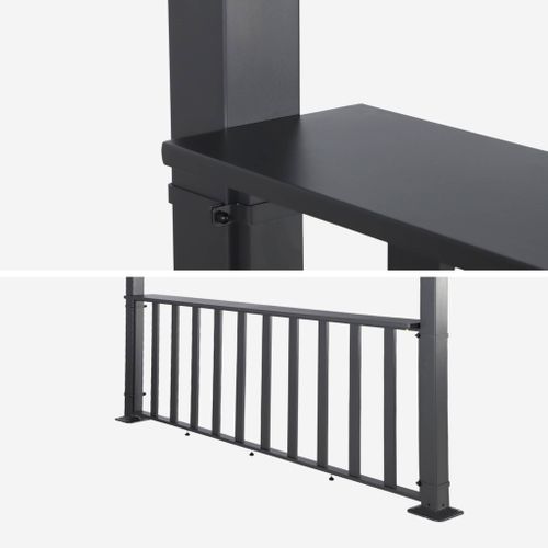 Pergola Bioclimatique Aluminium Et Acier 3x3m + Bar 3m Anthracite Palace