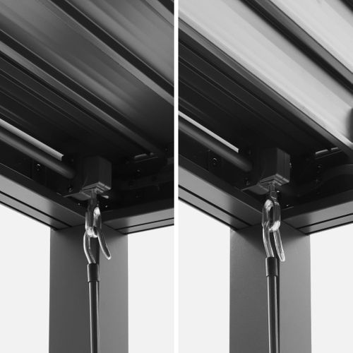 Pergola Bioclimatique Aluminium Et Acier 3x3m + Bar 3m Anthracite Palace