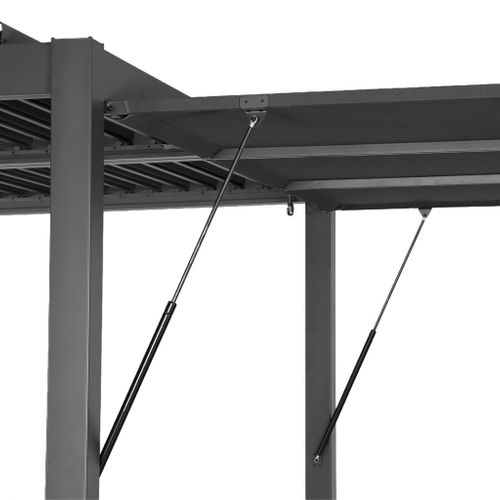 Pergola Bioclimatique Aluminium Et Acier 3x3m + Auvent 3m Anthracite Palace