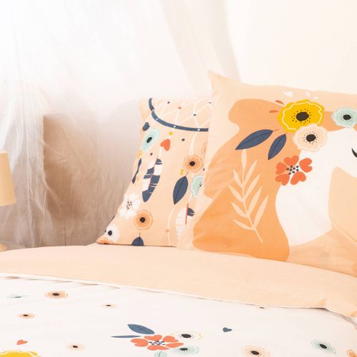 Parure De Lit Coton Réversible Imprimé Attrape Rêve Et Licorne 1 Place 140x200cm - Ysia