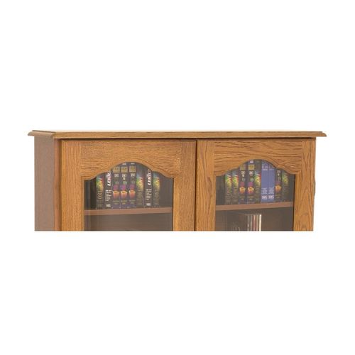 Vitrine Chêne 2 Portes Vitrées 5 Etagères 6 Niches L 92.4 H 105.8 P 21.5 Cm