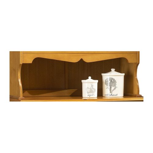 Buffet de cuisine Pin Miel 4 Portes Style Anglais 6 Niches L 101 H 186 P 42 Cm