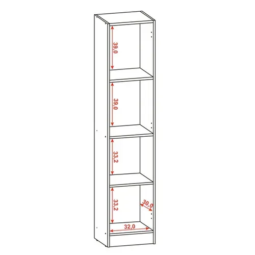 Armoire 1 Porte Blanche Mutifonctions 4 Niches L 35 H 160.6 P 31.5 Cm