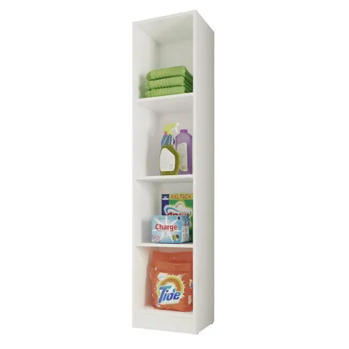 Armoire 1 Porte Blanche Mutifonctions 4 Niches L 35 H 160.6 P 31.5 Cm