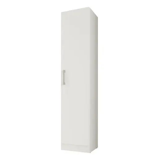 Armoire 1 Porte Blanche Mutifonctions 4 Niches L 35 H 160.6 P 31.5 Cm