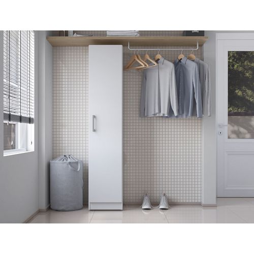 Armoire De Buanderie Et Cellier Blanche 5 Niches L 35 H 170 P 31,8 Cm