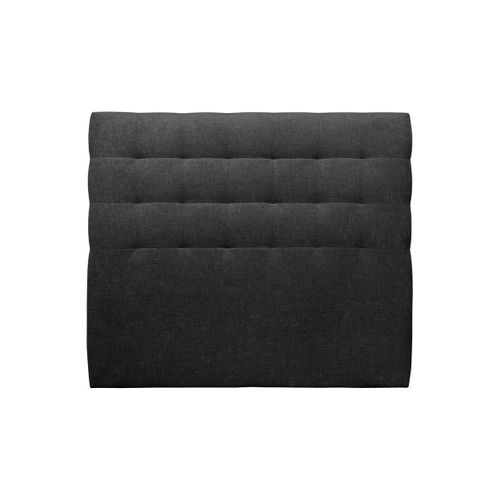 Tete De Lit Capitonnée Tissu Noir L 200 Cm - Ep 10 Cm Rembourré
