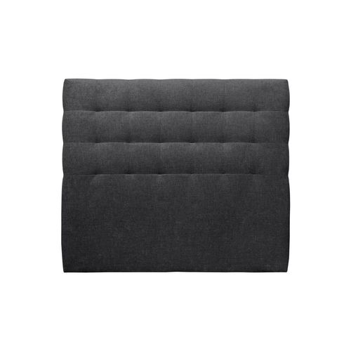 Tete De Lit Capitonnée Tissu Noir L 200 Cm - Ep 10 Cm Rembourré