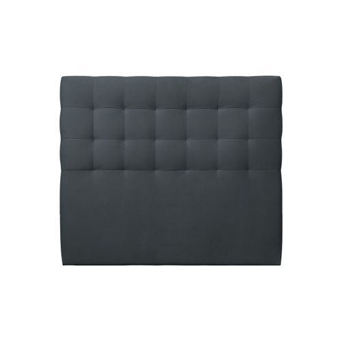 Tete De Lit Capitonnée Velours Gris Anthracite L 180 Cm - Ep 10 Cm Rembourré