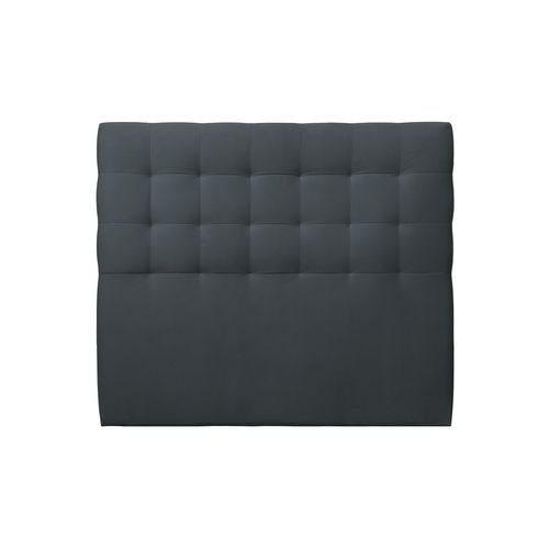 Tete De Lit Capitonnée Velours Gris Anthracite L 180 Cm - Ep 10 Cm Rembourré