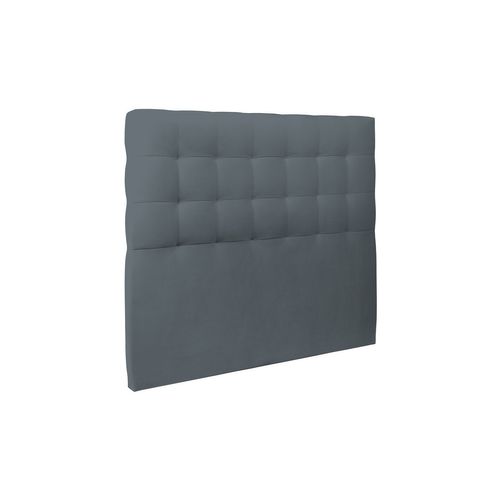 Tete De Lit Capitonnée Velours Gris Anthracite L 180 Cm - Ep 10 Cm Rembourré