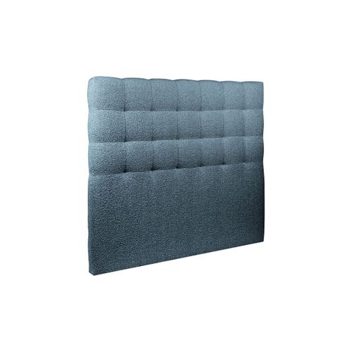 Tete De Lit Capitonnée Bouclette Bleue L 200 Cm - Ep 10 Cm Rembourré