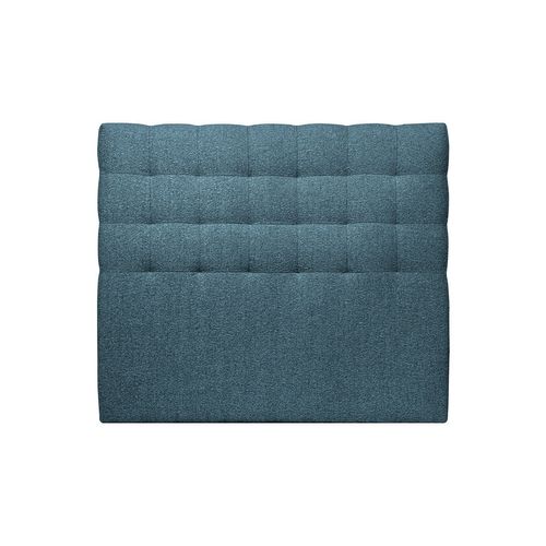 Tete De Lit Capitonnée Bouclette Bleue L 200 Cm - Ep 10 Cm Rembourré