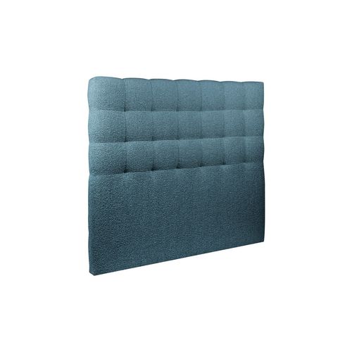 Tete De Lit Capitonnée Bouclette Bleue L 200 Cm - Ep 10 Cm Rembourré
