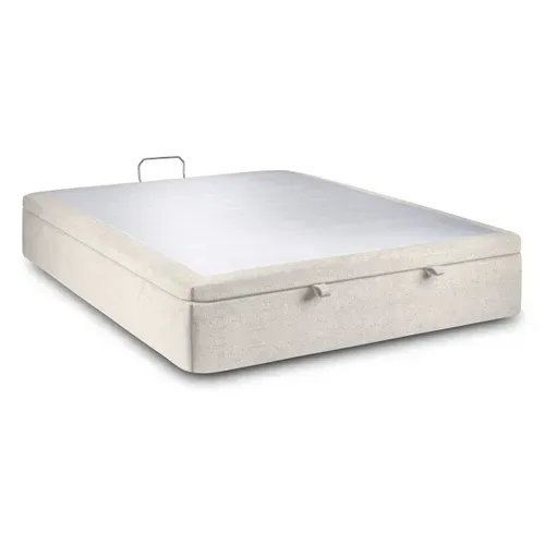 Sommier Coffre Tissu Beige Clair 180x200 H39cm