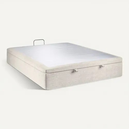 Sommier Coffre Tissu Beige Clair 140x200 H39cm