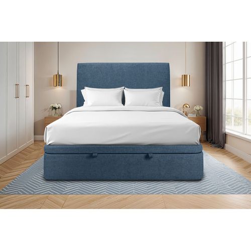 Sommier Coffre Tissu Bleu 160x200 H39cm