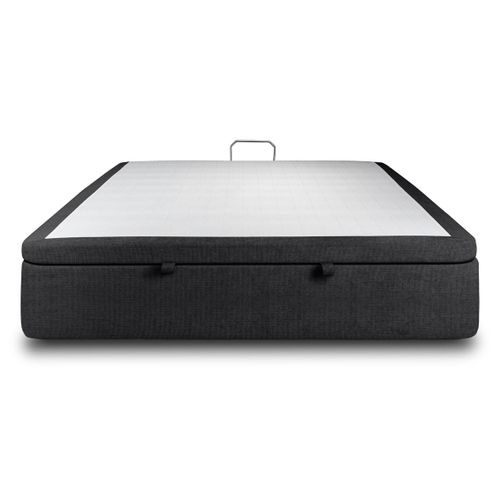 Sommier Coffre Tissu Noir 140x190 H39cm