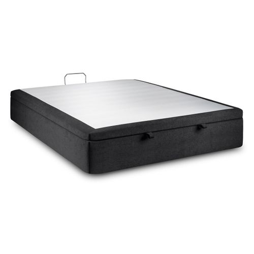 Sommier Coffre Tissu Noir 140x190 H39cm