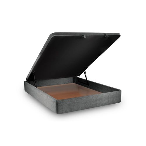 Sommier Coffre Tissu Gris Anthracite 200x200 H39cm