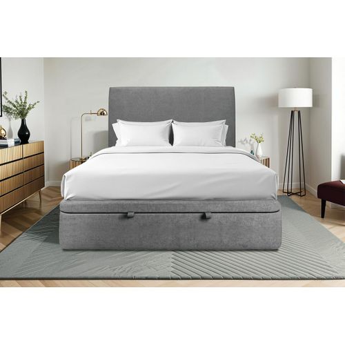 Sommier Coffre Tissu Gris Anthracite 200x200 H39cm