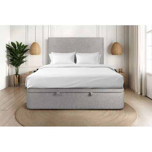 Sommier Coffre Bouclette Gris 180x200 H39cm