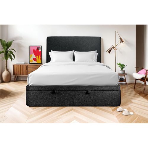 Sommier Coffre Bouclette Noir 180x200 H39cm
