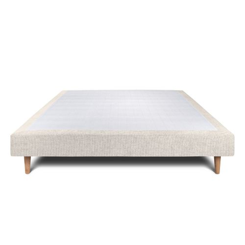 Sommier Tapissier Tissu Beige Clair 140x190 H29cm