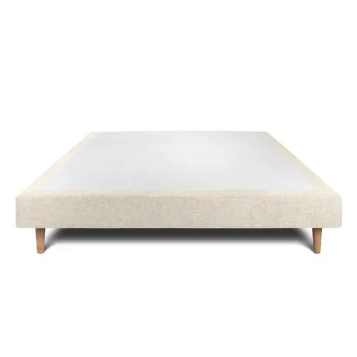 Sommier Tapissier Tissu Beige Clair 140x190 H29cm