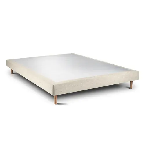 Sommier Tapissier Tissu Beige Clair 140x190 H29cm