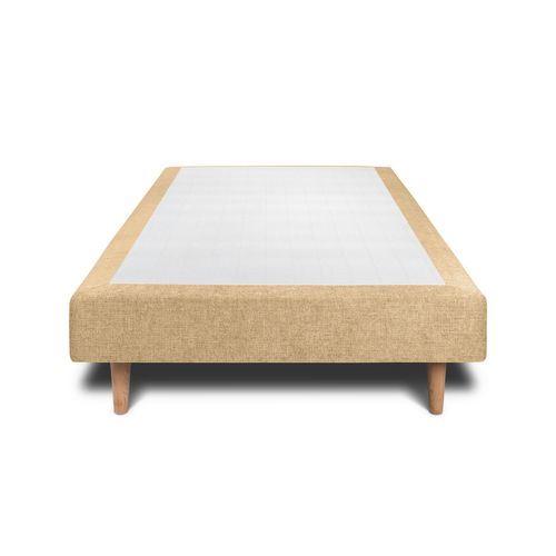 Sommier Tapissier Tissu Jaune 90x200 H29cm