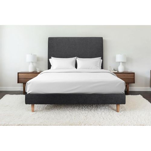 Sommier Tapissier Tissu Noir 160x200 H29cm