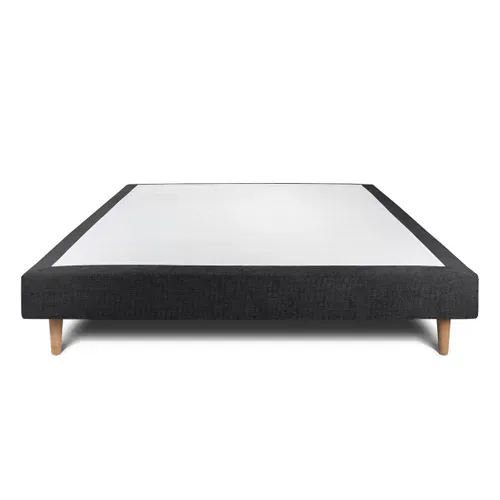 Sommier Tapissier Tissu Noir 160x200 H29cm