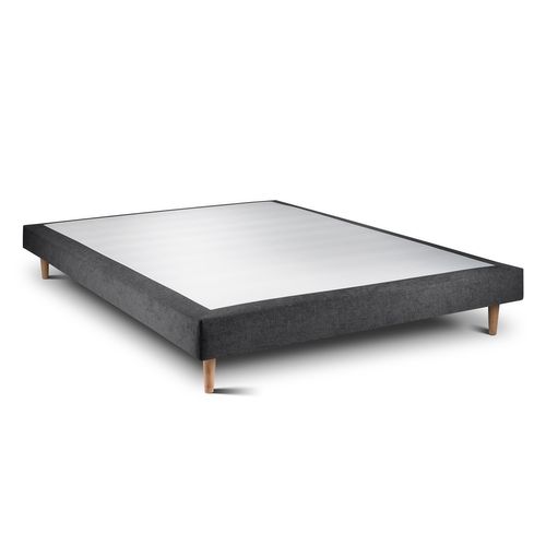 Sommier Tapissier Tissu Noir 160x200 H29cm