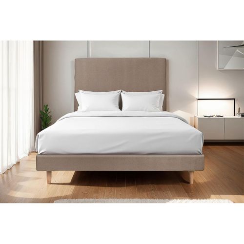 Sommier Tapissier Velours Taupe 160x200 H29cm