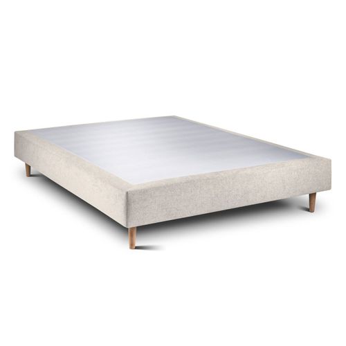 Sommier Tapissier Tissu Beige Clair 160x200 H35cm