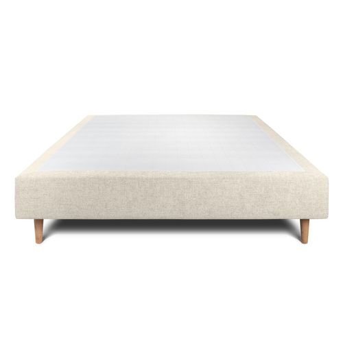 Sommier Tapissier Tissu Beige Clair 140x200 H35cm
