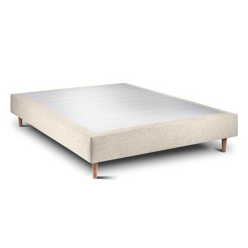 Sommier Tapissier Tissu Beige Clair 140x200 H35cm