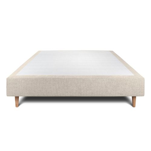 Sommier Tapissier Tissu Beige Clair 140x190 H35cm